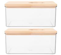 Holibanna 2pcs Hamster Bathtub Cage Sand Bath Box Wood Lightweight Small Pet Bathroom 15.5×10×7cm Daily Bath House for Hamsters and Chinchillas
