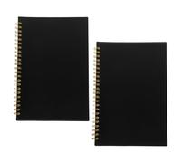 Holibanna 2pcs Horizontal Grid Ledger Book with Pp Cover - Business Accounting Notebook for Expense Tracking, Personal Finance Log, and Household Budget Management