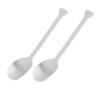 Holibanna 2Pcs Household Stainless Steel Spoons Thickened Kitchen Ice and Jam Mixing Utensils Polished Silverware for Home Coffee Shops and Dessert Use