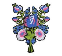 Holibanna 2Pcs Iron Flower Applique Patches Embroidered Rose Floral Fabric Patch for Clothes Bags Hats Shoes DIY Decorative and Repair Accessories