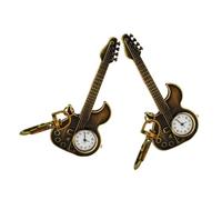 Holibanna 2pcs Keychain with Mini Watch Guitar-Themed Keyring for Music Accessory Guitarists