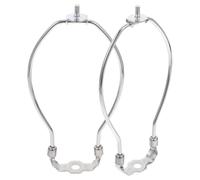 Holibanna 2pcs Lamp Harp Holder with Horn Design Chrome Clip Lampshade Adapter for Stable Support Easy Installation Lighting Accessory for Table and Floor Lamps