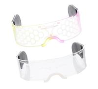 Holibanna 2Pcs LED Luminous Glasses Glowing Light Up Party Glasses for Bar Club Halloween Neon Bright Festival Eyewear for Adults