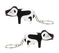 Holibanna 2pcs Luminous Cow Shaped Keychain Set with Sound Effect, Abs Plastic Cute Animal Key Holder for Backpack Purse, Glow in The Dark Cow Key Ring Charm