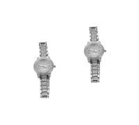 Holibanna 2pcs Luxury Full Diamond Watch for Men Stylish Band for Business Occasions and Everyday Wear