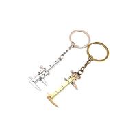 Holibanna 2Pcs Mini Vernier Caliper Keychain Metal Measuring Tool Portable Micrometer Gauge for Industrial and Personal Use Vintage and Silver Designs