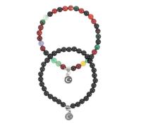 Holibanna 2pcs Muslim Prayer Bead Bracelets with 33 Natural Agate Beads Elastic String Tasbih for Ramadan Eid Worship for Women and Daily Use