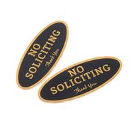 Holibanna 2pcs No Soliciting Sign Self Adhesive Acrylic Small Door Sticker for Home Office High Visibility Bold Font Prevent Unwanted Visitors