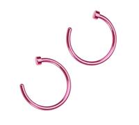 Holibanna 2pcs Nose Rings Nose Piercings Hoops Punk Body Piercing Jewelry for Woman Man 8mm Pink
