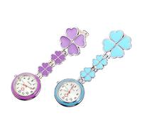 Holibanna 2pcs Nurse Clock Quartz Pocket Watch, Alloy Hanging Chest Watch with Ordinary Glass Mirror, Easy to Wear for Doctors and Students, Button Batteries Included