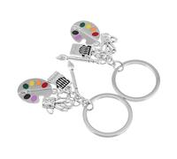 Holibanna 2pcs Paintbrush Key Ring for Artists Unique Art Palette Charm Keychain for Art Enthusiasts Stylish Accessory for Creative Individuals Gift and Painters