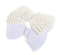 Holibanna 2pcs Pearl Bow Appliques DIY Sewing Patches for Clothing Shoes Hats Bags Elegant Decorative Accessories for Crafts and Garments