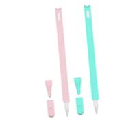 Holibanna 2pcs Pencil Gen Case Cat Head Design Silicone Pen Cap Pig Pattern Case Artisan Crafted Details