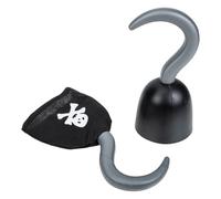 Holibanna 2pcs Pirate Hooks for Halloween Costume Party Props with Skull Pattern, Plastic Pirate Party Accessories for Halloween Home Decor and Cosplay