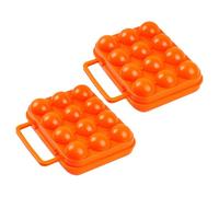 Holibanna 2pcs Portable Egg Box for Camping Travel Egg Storage Case Handle Shockproof Carrier for Outdoor Storage and Organization