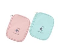 Holibanna 2pcs Portable Outdoor Medicine Pouches Travel Medical Bag for Hiking Camping and Home Use Durable Multi-Purpose Emergency Supply Containers in Light Green and Light Pink