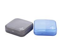 Holibanna 2pcs Portable Pill Organizer Wear-Resistant Multi-Grid Medicine Case for Daily Use Convenient Travel Medicine Storage Box Blue Grey