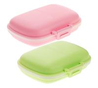 Holibanna 2Pcs Portable Pill Storage Box with Compartments Sealed Medicine Organizer for Travel Durable PP and Silicone Design Color Compact and Easy to Use