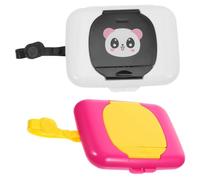 Holibanna 2Pcs Portable Wipes Holder Wet Tissue Box Compact Dispenser for Travel Stroller Diaper Bag Use Reusable Easy-Clean Wet Tissue Container in Purple and Black