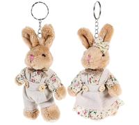 Holibanna 2pcs Rabbit Keychain Backpack Keychains Kawaii Bag Keychains Rabbit Key Rings Aesthetic Valentine's Day Keychain Keyring Keychain Plush Car Key Holder Plush Toy
