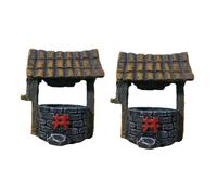 Holibanna 2pcs Resin Miniature Ancient Ornaments Micro Landscape Decoration for Fairy Gardens Dollhouses Home Decor