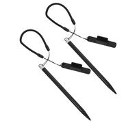 Holibanna 2pcs Resistive Stylus Pen for Touchscreen with Lanyard and Clip, Ergonomic Aluminium Design for Tax Printer and Pos Systems, Black Colour, Screen Protection, for Industrial