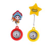 Holibanna 2pcs Retractable Chest Mount Nurse Watches for Women Delicate Nursing Pocket Watch Fob for Student Nurse Essentials and Digital Use