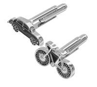 Holibanna 2pcs Retro Black Car and Bicycle Cufflinks for Men Suit Accessories Shirt Studs with Wear Resistant Finish Secure Fit Formal Wedding and Business Shirt Buttons