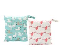 Holibanna 2pcs Reusable Diaper Storage Bag Pouch in Blue Linen Material with Breathable Fabric and Easy Diaper Finder Feature, for Travel and Outdoor Use