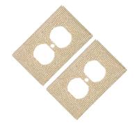 Holibanna 2pcs Rhinestones Outlet Covers - Decorative Bling Socket Covers for Outlets - Home Lighting Accessories Decor Ornaments - Easy to Install Golden
