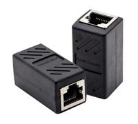 Holibanna 2pcs Rj45 Female to Female Coupler Ethernet Network Lan Connector Inline Cable Extender Adapter Black for Fast Internet Connection and Network Extension