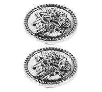 Holibanna 2pcs Rose Pattern Button Covers for Men and Women, Vintage Alloy Cufflinks for Shirts, Sturdy and Wear-resisting Accessories Suitable for Formal and Casual Occasions