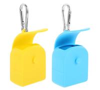 Holibanna 2pcs Silicone Coin Purse Earphone Storage Bag with Hook Durable Lightweight Pouch for Keys Coins and Earphones Convenient Hanging Organizer Yellow and Blue