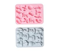 Holibanna 2pcs Silicone Mermaid Tail Mould for Baking Cake Fondant Biscuits Non Stick Food Grade Moulds for DIY Under Sea Themed Sweets and Candy Decoration Random Color