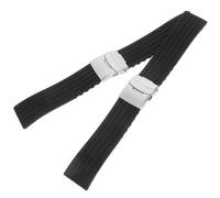Holibanna 2pcs Silicone Watch Replacement Straps Black Foldable Buckle Wristbands Breathable Sport Bands for Men Women