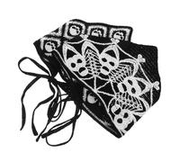 Holibanna 2pcs Skull Spider Pattern Knitted Hair Bandana for Women Triangle Costume Accessory for Halloween Parties Comfortable Durable Design