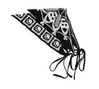 Holibanna 2pcs Skull Woven Headscarf Gothic Crochet Bandana Hair Bandanas for Women Spiderweb Knitted Headband Triangle Halloween Theme Costume Accessories