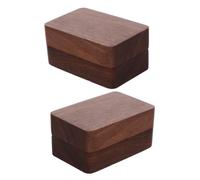 Holibanna 2Pcs Small Walnut Wood Jewelry Box with Lid Elegant Rectangular Keepsake Case for Rings Compact Storage for Wedding Anniversary and Everyday Organization