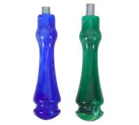 Holibanna 2pcs Small Wooden Wax Seal Handles with Resin Material, Blue and Green Stamp Handle Tools for Envelope Sealing, Invitation Cards, and Handmade Crafting