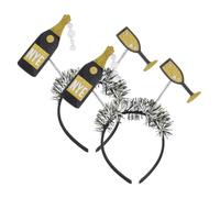 Holibanna 2pcs Snake Year Headband Party Hair Hoop Tinsel Bottle Headband Glitter Star Headpiece for Women Year Eve Party Favors