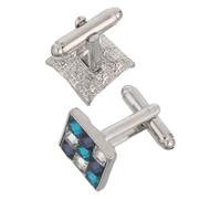 Holibanna 2pcs Square Crystal Cuff Links for Men with Dazzling Zirconia Stylish French Shirt Studs Buttons for Wedding Business Anniversary Fade-resistant Formal Suit Accessories