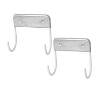 Holibanna 2pcs Stainless Steel Ironing Board Storage Holder Double Hooks for Home Use, High Carrying Capacity and Stow of The Way Design, for Laundry Room Organisation