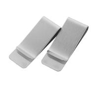 Holibanna 2pcs Stainless Steel Money Clips Cash Slim Bill Holder for Men Women Notebook Pen Clips Card Holders Wallet