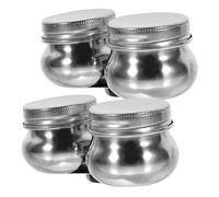 Holibanna 2pcs Stainless Steel Palette Cup with Lid for Oil Painting and Watercolor Durable Reusable Mixing Container for Pigments and Mediums Compact Portable Artist Dipper and Cleaning Pot