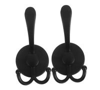 Holibanna 2pcs Stainless Steel Suction Cup Towel Hooks with Antislip Grooves Heavy Duty Bathroom and Kitchen Hangers for Shower Glass Door Mirror Tile Modern Space-Saving Bathrobe Hat