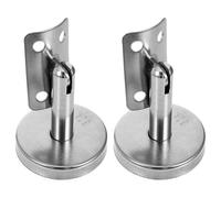 Holibanna 2pcs Stainless Steel Wall Rail Support Brackets for Stair Banisters, Heavy-duty Two Hole Saddle Handrail Fixed Wall Mounts, Indoor Outdoor Staircase Handrail Holders