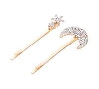 Holibanna 2pcs Star and Moon Hairpin Decorative Bobby Pins Snowflake Hair Accessories for Women