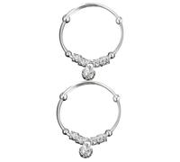 Holibanna 2pcs Sterling Silver Bell Bangle Bracelet Vintage Jingle for Boys Christening Bracelets for Girls