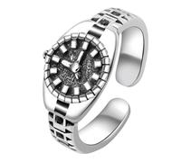 Holibanna 2pcs Sterling Silver Ring Casual Watch Women Lady Girls Unique Adjustable Silver Ring