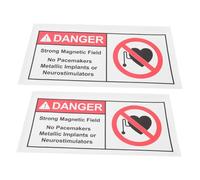 Holibanna 2pcs Strong Magnetic Field Warning Decal Caution No Adhesive Sticker 5 x 10 Inches Safety Sign for Preventing Accidents in Hospitals and Schools